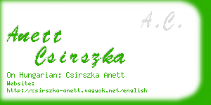 anett csirszka business card